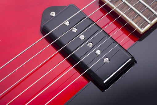 Guitarra Electrica Jazz GROTE Cuerpo Hueco Hardware Cromado Pastilla P90 (ROJA) - Imagen 6