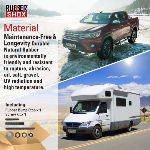 Par de topes de goma natural RubberShox para RAM ProMaster 1500/2500 / 3500 | Sistema de mejora de suspension | Capacidad de 9000 lbs a 50% de compresion (5.5” x 4”, UB123) - Imagen 5