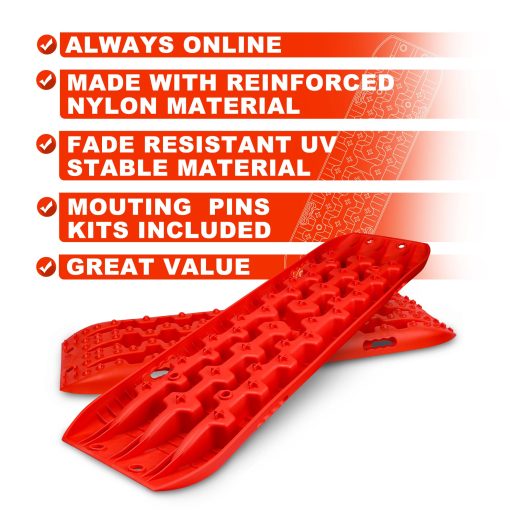 X-BULL Nueva Pista de Traccion de Recuperacion para Arena, Barro y Nieve, Escalera de Neumaticos 4WD (Rojo,3ra generacion) - Imagen 2