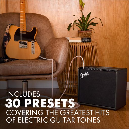 Amplificador de Guitarra Fender Mustang LT25, Combo de 25 Vatios, con Garantia de 2 Años, 30 Efectos Preestablecidos con Interfaz de Audio USB para Grabacion - Imagen 4