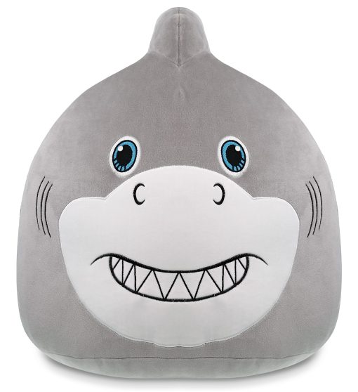 Peluche de tiburon DolliBu Snug Mooshies - Juguete de felpa grande y tierno de la vida marina, peluches super suaves y abrazables para ninas y ninos, adorable almohada de peluche animal para ninos - 17 pulgadas