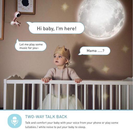 Monitor de bebe Lollipop (Algodon de azucar) - Camara inteligente full-featured con deteccion real de llanto con plan de suscripcion adicional de monitoreo de la respiracion / seguimiento del sueno (Accesorios gratuitos) (Prueba gratuita de 7 dias) - Imagen 4