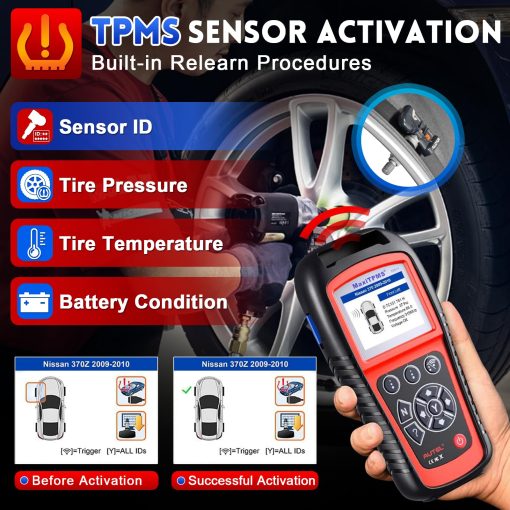 Autel MaxiTPMS TS601 TPMS Relearn Tool - Herramienta de Programacion TPMS Actualizacion de Autel TS508K/TS508/TS501/TS408/TS401, Activar/Reaprender Todos los Sensores TPMS Conocidos, Programar MX-Sensors (315/433MHz), Restablecer TPMS - Imagen 4