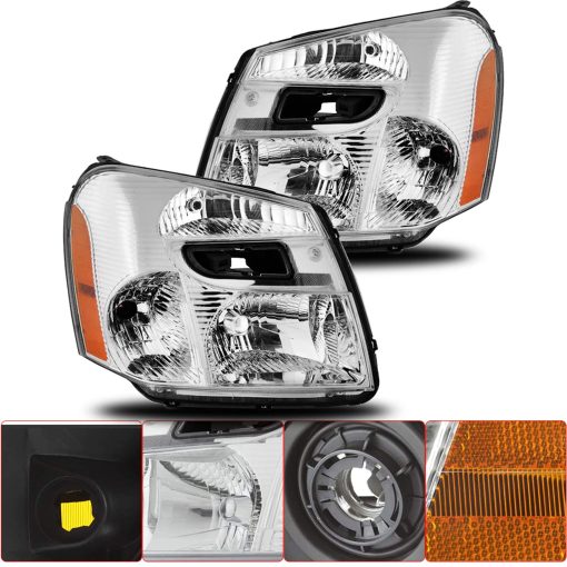 Faros de repuesto para Chevy Equinox 2005 2006 2007 2008 2009, par de faros izquierdo y derecho (lado del pasajero y del conductor) - Imagen 6