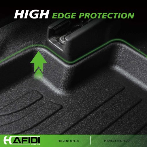 Tapetes HAFIDI Fit para 2020-2023 Mazda CX-9 (Modelos de 6 Asientos con Asientos Tipo Cubeta en la 2da Fila sin Consola Central) Forros de Piso de Coche TPE Se Ajustan a 1ra & 2da & 3ra Fila Juego Completo de Accesorios Personalizados CX9, Negro - Imagen 4