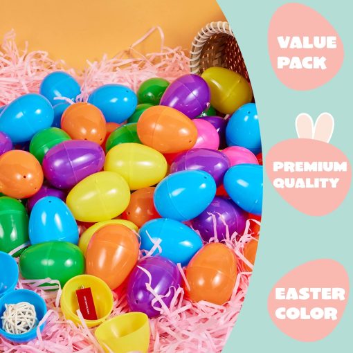 JOYIN 1000 PCS 2.3" Huevos de Plastico para Pascua, Huevos de Plastico Coloridos y Brillantes para Rellenar, Caza de Huevos de Pascua, Rellenar Regalos, Favores de Fiesta, Regalos de Canasta de Pascua, Premios de Aula - Imagen 2
