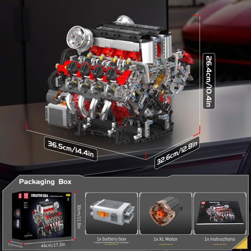 Kit de modelo de motor V8 Mould King 10130 - 2718 piezas para construir tu propio motor de supercoche - Proyecto DIY STEM para ninos/adolescentes, kit de bloques de construccion de hobby para adultos - Imagen 7