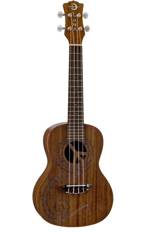 Ukulele Luna Maluhia Peace con Funda, Satin Natural