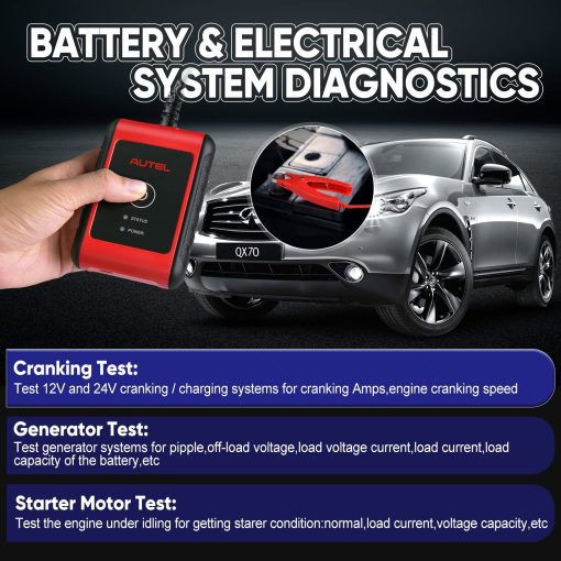 Probador de Bateria Autel MaxiBAS BT508, Actualizado de BT506, Probador de Carga de 6V 12V 100-2000 CCA, Analizador de Bateria de Automovil de Carga de Arranque, Conductancia Adaptativa (Valorado en $1000), Herramienta de Diagnostico de Todos los Sistemas - Imagen 6