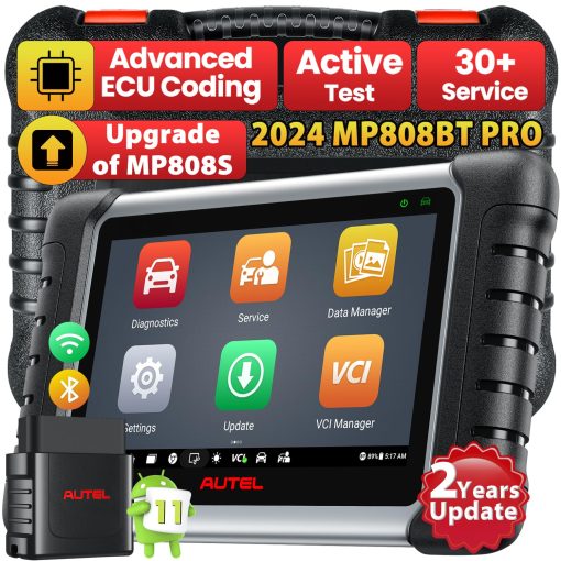 Autel MaxiPRO MP808BT PRO, 2024 ultimo con Actualizacion de 2 Anos ($ 700 de Valor), Codificacion de ECU como MS906 PRO/MS906BT, Herramienta de Escaneo Bidireccional, 30+ Servicios, Diagnostico Completo de OE, Mejora Desde MP808S, FCA SGW, SO 11.0
