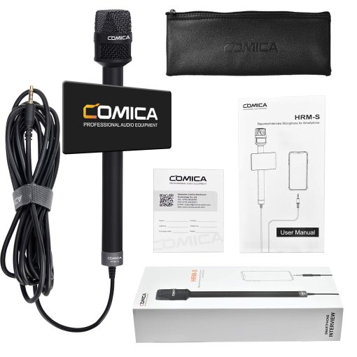 Microfono de entrevista de mano Comica, HRM-S Microfono de condensador cardioide TRRS de 3.5 mm para grabacion, discursos, escenario, microfono vocal para telefonos inteligentes, portatiles y camaras DSLR - Imagen 8