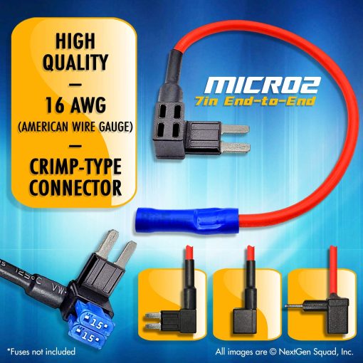 BioFuse 12V Micro2 Juego de 50 Fusibles, Tapas y Portafusibles para Coche (Lote de 50 Adaptadores de Fusibles Micro 2 Automotrices) - Imagen 5
