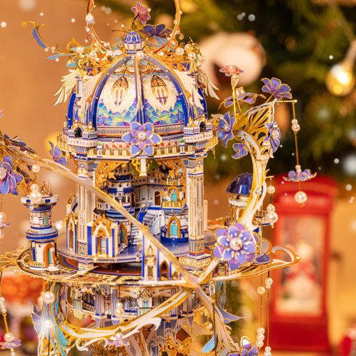 Rompecabezas metalico 3D para adultos Romeo y Julieta con caja de musica con iluminacion, kits de modelado de palacio de duendes, construccion en miniatura, regalo de amor para decoracion del hogar, 331 piezas - Imagen 4