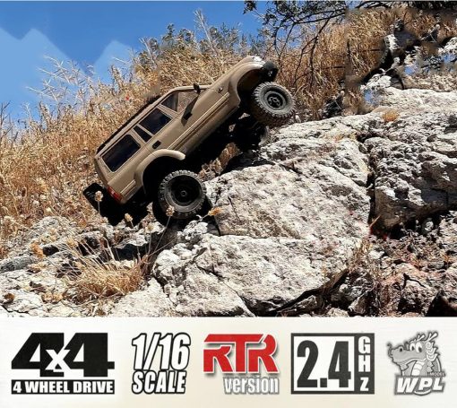 Apawband RC Rock Crawler RC Truck 4x4 WPL C54-1 RTR 1/16 Scale RC Crawler, Off Road Truck All Terrain with Upgraded Chassis and Shock, 260 Motor New Gearbox, Bumper Roof Rack Hobby Toy Adult - Imagen 4