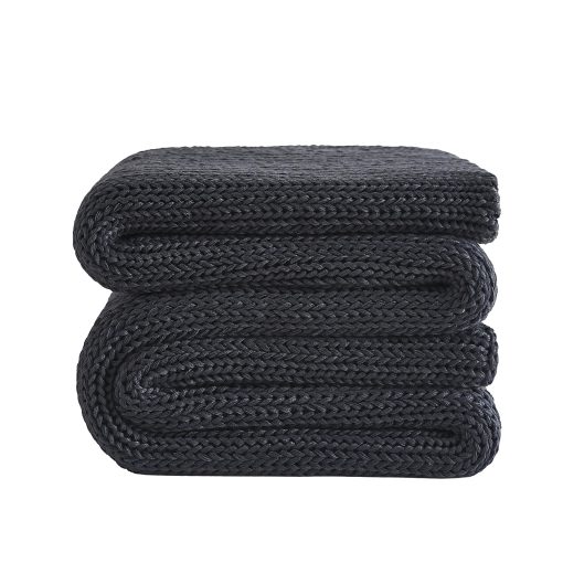 Manta Ponderada de Punto L'AGRATY - 50"x60" 10 lbs Manta Pesada Tejida a Mano para Adultos Tejido Grueso en Cable Decorativo sin Perlas de Peso Uniformemente Distribuido Lavable a Maquina