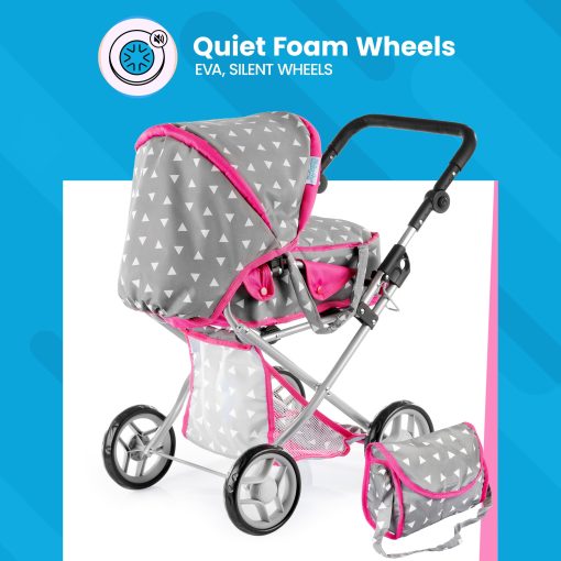 Cochecito de munecas Kinderplay | Cochecito de bebe | Carriola de munecas - Cochecito para munecas con manija ajustable (14.37-25.20 pulgadas) | Cochecito de muneca | Cochecitos para munecas reborn, Modelo KP0200S - Imagen 9