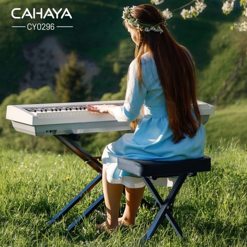 Banqueta para Teclado CAHAYA X-Style Cojin Acolchado de 3.5in Banco de Piano Altura Ajustable Silla de Teclado Asiento para Teclados Digitales Electronicos Pianos CY0296 - Imagen 8