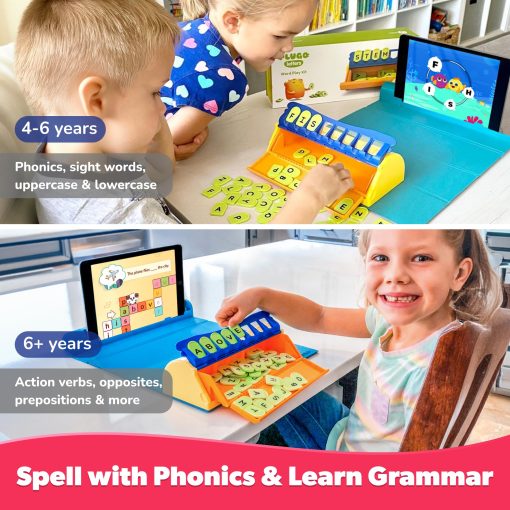Juego Educativo de Palabras PlayShifu- Kit de Letras Plugo+App con 9 Juegos de Aprendizaje, Regalos STEM para Ninos de 4 a 8 anos Fonetica, Ortografia y Gramatica 48 Fichas de Alfabeto Funciona con tablets y moviles El empaque puede variar - Imagen 3