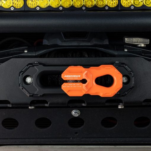 Gancho de Cabrestante Billet de Agency 6 - Accesorio de Cabrestante de Aluminio Ligero para Linea Sintetica - Limite de Carga de 19,000 Libras - Hecho en EE. UU. con Materiales Certificados por EE. UU. - Naranja - Imagen 4