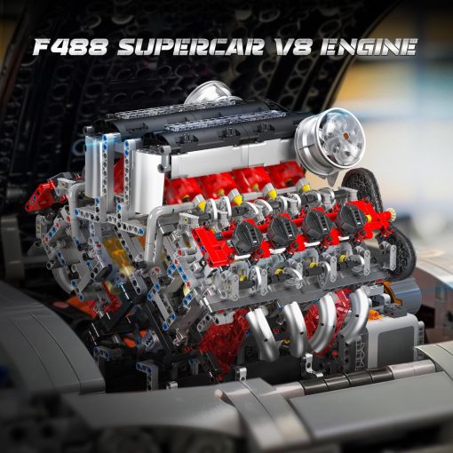 Mould King 10130 Kit de Modelo de Motor V8 Que Funciona - Construye tu Propio Motor V8 STEM para Adultos, Kit de Motor de 8 Cilindros de 3.9 Litros con Doble Turbo, Set de Construccion de Ingenieria Mecanica (2718 Piezas) - Imagen 2