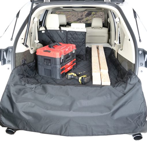 Forro para carga de SUV 4Knines para asientos abatibles 60/40 con paso de reposabrazos compatible con diseno de compania estadounidense XL Camo - Imagen 7