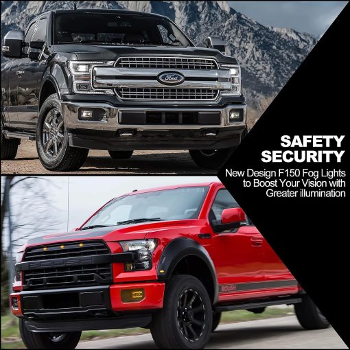 OVSAUTO Faros de Niebla para F150, Luces Brillantes para Parachoques con Haz ambar para F-150 2015-2020, Super Duty 2017-2018 - Imagen 4