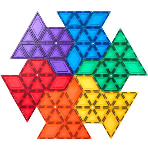 Paquete geometrico de juguetes Learn & Grow, Juego de construccion de azulejos magneticos, Bloquea azulejos Juguete educativo de construccion STEM para ninos y ninas de 3+ anos - Imagen 4
