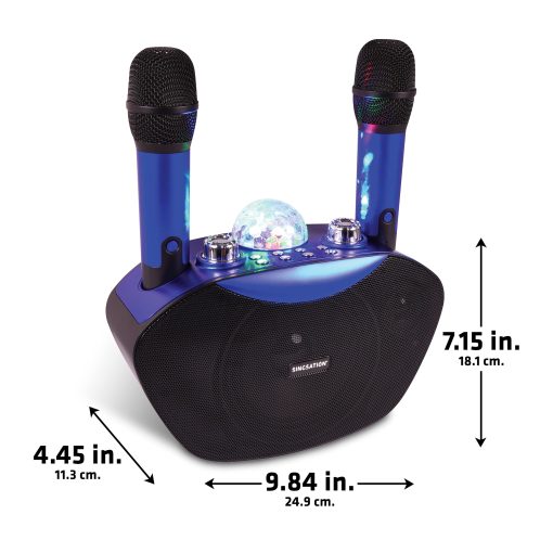 Maquina de Karaoke Singsation, Sistema Portatil Bluetooth 5.0 para Hogar para Ninos y Adultos, 2 Microfonos Inalambricos, Increibles Efectos de Sonido y Shows de Luces Disco, Luces FX, Sonido FX, Eco FX, USB y Micro SD - Imagen 6