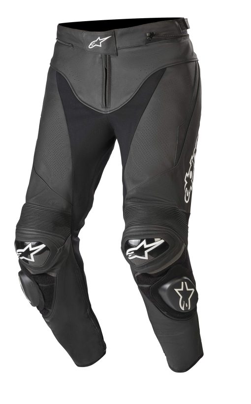 Pantalones de motocicleta de cuero Alpinestars Track V2 para hombre - Negro / 46