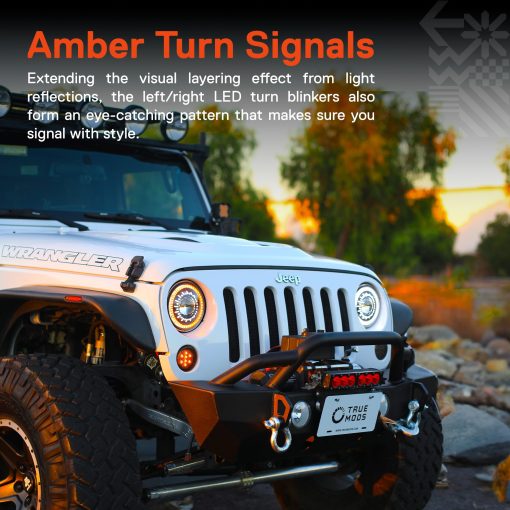 Faros LED TRUE MODS de 7 pulgadas Redondos H6024 [Aprobados por el Departamento de Transporte] [Alta y baja de haz sellado] [HALO DRL y Señal de Giro] Reemplazo para Jeep Wrangler JK JKU TJ CJ Chevy Ford Nissan TOYOTA Hummer Land Rover Mazda - Imagen 3
