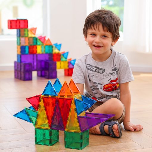 MEGAGONTILES 110PCS Premium Magnetic Tiles| Magnet Tiles| STEM AUTENTICADOS| Bloques Magneticos| Conjunto de Azulejos Magneticos| Juguetes Magneticos| Bloques de Construccion Magneticos| Juguetes de Azulejos Magneticos Ninos Ninas Edad 3 4 5 6 7 8 - Imagen 4