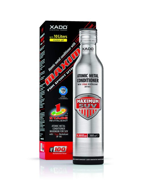 Aditivo de aceite para motor XADO - Proteccion para motores - Aditivo para proteccion contra el desgaste y reconstruccion de superficies metalicas desgastadas - Acondicionador metalico con Revitalizante 1 Etapa Maximo SUV (hasta 10 qt de capacidad de aceite)