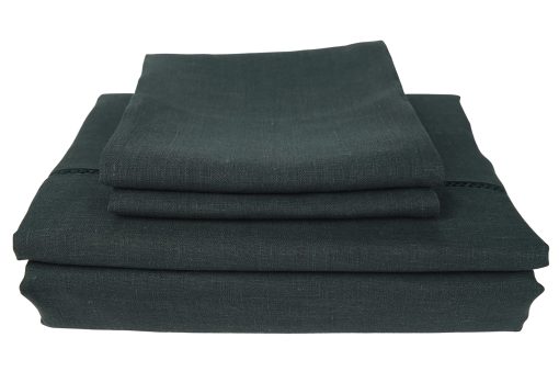 Juego de sabanas y fundas de almohada de lino WHOLEWOOLS - Juego de sabanas de lino natural - 4 piezas transpirables, ultra suaves (Sabana bajera, Sabana y 2 protectores de almohada) (Twin, Jungle)