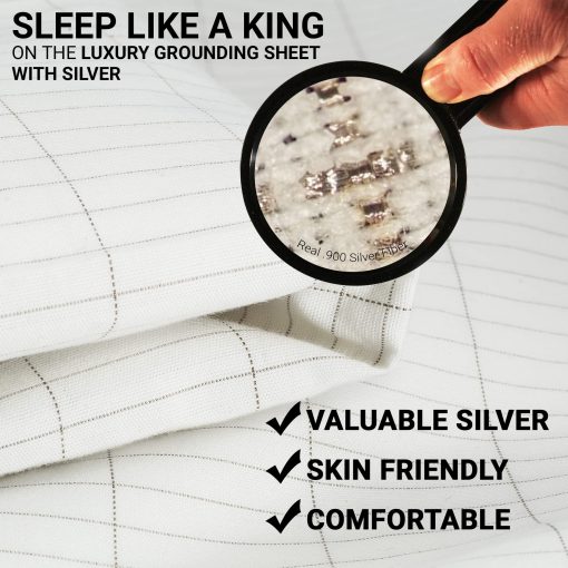Sabana de conexion a tierra tamaño King es una de las sabanas de conexion a tierra mas grandes para conexion a tierra 106"x102" | Incl. Cable de conexion a tierra + 4 Sujetadores | Kit de Cama Conexion a Tierra, Cama Conexion a Tierra - Imagen 5