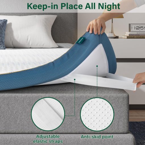 VISCOFLEX Colchon de Espuma Viscoelastica de 4 Pulgadas, tamano Completo, Colchon con Tecnologia de Gel Viscoelastico Firme de Alta Densidad, Certificado Certipur-Us & Oeko-Tex - Imagen 4