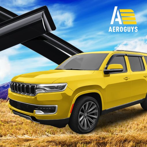 Viseras para ventanas extremadamente duraderas para Jeep Wagoneer 2022-2024, Viseras solares, Viseras de viento, Sombrillas de ventana, Accesorios para autos exteriores - 4 ud. AG0504 - Imagen 3