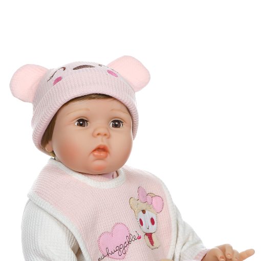 Muneca Reborn Realista para Nina con Ojos Parpadeantes Cuerpo Ponderado Vinilo de Silicona de 22 Pulgadas - Imagen 3