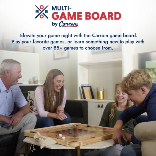Juego de Mesa Carrom - Juego de Tablero Grande para Adultos y Niños - Mas de 100 Juegos de Mesa para Noche de Juegos en Familia - Todo en un Juego de Mesa - Imagen 3