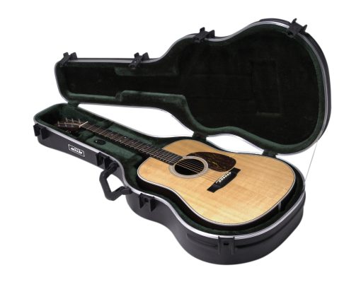 Estuche Rigido Deluxe para Guitarras Acusticas Dreadnought y de 12 Cuerdas SKB Cases con Tapa Arqueada Contorneada, Broche TSA, Asa Moldeada, y Interior de Espuma EPS - Imagen 3