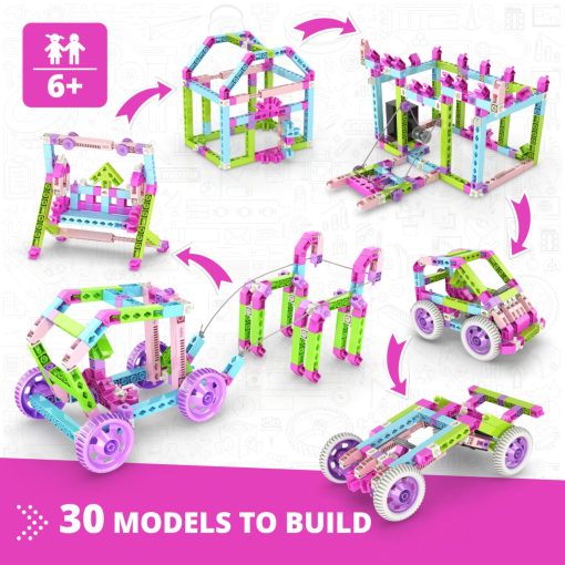 Engino- Juego de Construccion STEM para Ninas, 30 Modelos Motorizados, Juguetes Educativos para Edades 6+, Juguetes de Construccion, Regalos para Ninas, Proyectos STEM - Imagen 2