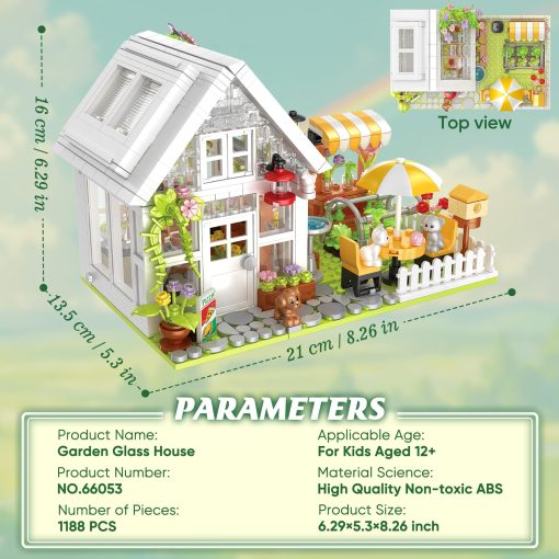 Juego de construccion de casa de flores, juguete de construccion de casa de jardin con luces LED, conjunto de modelo de invernadero creativo, kit de construccion de casa de cristal para jardin, regalo de Navidad y cumpleanos para ninos de 12+ (1188 piezas) - Imagen 6