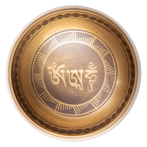 Set de Cuenco Tibetano - Facil de Tocar Autentico Hecho a Mano Para la Meditacion Cuenco Sonoro Yoga de Sanacion 4 Pulgadas por Himalayan Bazaar (Marron y Azul) - Imagen 3