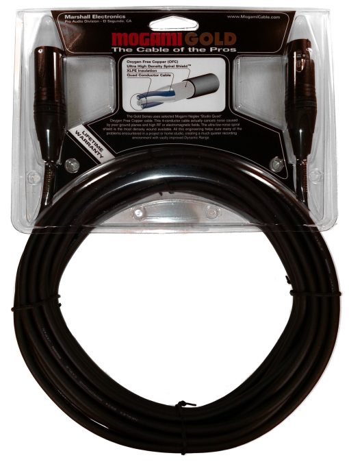 Cable de microfono XLR Mogami Gold STUDIO-25, XLR-Hembra a XLR-Macho, 3 Pines, Contactos Dorados, Conectores Rectos, 25 Pies - Imagen 3