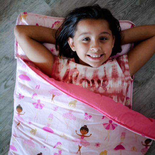 Wildkin Original Nap Mat con Almohada Reutilizable para Ninos y Ninas, Perfecto para Colchoneta de Dormir de Primaria, Caracteristicas de Cierre de Gancho y Bucle, Materiales de Mezcla de Algodon Suave Colchoneta para Ninos (Ballerina) - Imagen 2