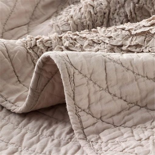 Juegos de Edredon ABREEZE de Algodon Rustico, Edredon y Cobertor Conjunto de Ropa de Cama Estilo Granja Desgastado Juegos de Colchas Lecho Taupe Gris Rey Patrones Florales Clasicos 3D - Imagen 6