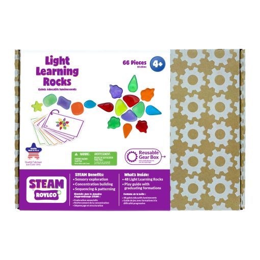 STEAM por Roylco Light Learning Rocks - 6 Colores Recursos Educativos para Ninos - Coleccion de Naturaleza para Aprender
