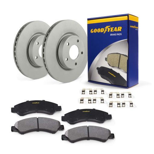 Kit de frenos traseros Goodyear Anti Ox pulidos con rotores y pastillas ceramicas para Toyota y mas PRK91864R