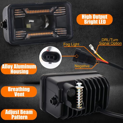 OVSAUTO Faros de Niebla para F150, Luces Brillantes para Parachoques con Haz ambar para F-150 2015-2020, Super Duty 2017-2018 - Imagen 5