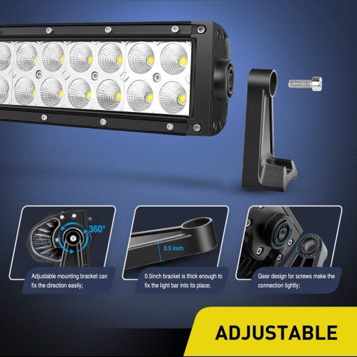 Nilight Barra de luces LED curva combinada de 52 pulgadas 300W, foco y luz de inundacion, lampara de conduccion LED para camiones, barcos, jeeps, 2 años de garantia - Imagen 4