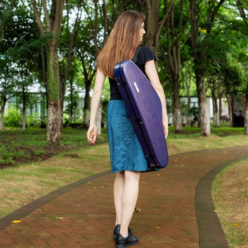 Estuche Aileen CSV-F18 para Violin 4/4 de Tamaño Completo de Lujo con Higrometro Suspension, Morado - Imagen 4
